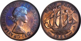 GREAT BRITAIN. 1/2 Penny, 1964. NGC PROOF-66 BN.

S-4158; KM-896. Perfectly struck and gleaming in the fields with significant faded mint red presen...