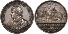 GREAT BRITAIN. Bombardment of Algiers Silver Medal, 1816. PCGS SP-63 Gold Shield.

50 mm. Eimer-1084; BHM-923. By T. Wyon, Junior and Senior. Splend...