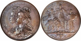 GREAT BRITAIN. Golden Jubilee of Queen Victoria Bronzed Copper Medal, 1887. NGC MS-66 BN.

80 mm. Eimer-1732; BHM-3284. By A. Scharff and the Corpor...
