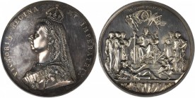 GREAT BRITAIN. Queen Victoria Golden Jubilee Silver Medal, ND (1887). PCGS SP-62 Gold Shield.

76 mm. Eimer-1733b; BHM-3219. By Boehnm & Leighton. C...