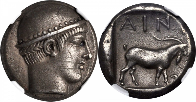 THRACE. Southern Thrace. Aenus. AR Tetradrachm (16.22 gms), ca. 475-400 B.C. NGC...
