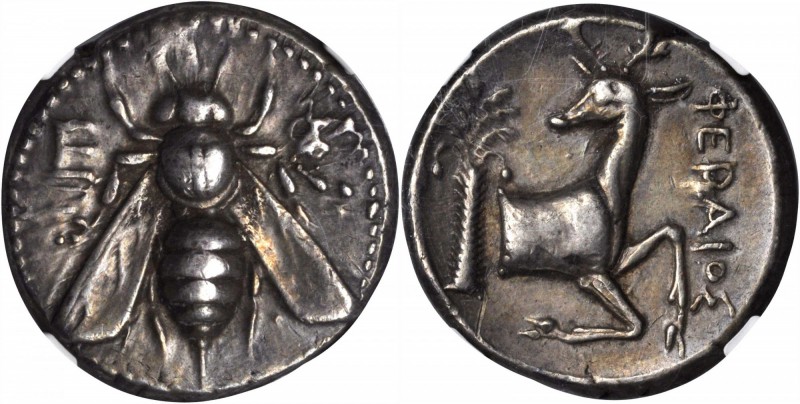 IONIA. Ephesus. AR Tetradrachm (15.22 gms), ca. 390-325. NGC EF, Strike: 5/5 Sur...