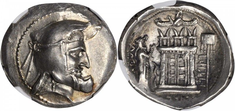 PERSIS. Autophradates I, 3rd Century B.C. AR Tetradrachm (16.71 gms). NGC MS, St...