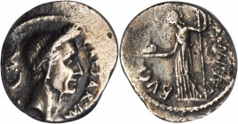 JULIUS CAESAR. AR Denarius, Rome Mint, ca. 44 B.C. ANACS VF 35.

Cr-480/4; S-1408; Syd-1060. "CAESAR IM - P M" Wreathed head of Julius Caesar facing...
