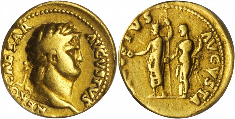 NERO, A.D. 54-68. AV Aureus (7.16 gm), Rome Mint, ca. A.D. 64-65. ANACS VF 35.
...