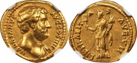 HADRIAN, A.D. 117-138. AV Aureus (7.20 gms), Rome Mint, ca. A.D. 134-138. NGC VF, Strike: 5/5 Surface: 4/5.

RIC-254b; Calico-1287. "HADRIANVS AVG C...