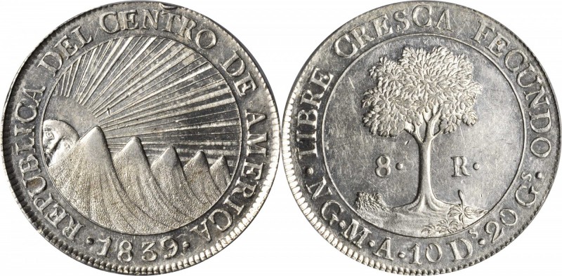 GUATEMALA. Central American Republic. 8 Reales, 1839-NG MA/BA. Nueva Guatemala M...