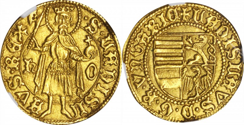 HUNGARY. Goldgulden, ND (1453-57). Hermannstadt Mint. Ladislaus V (1453-57). NGC...