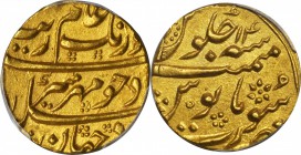 INDIA. Mughal Empire. Mohur, AH 1081 Year 14 (1670). Aurangabad Mint. Muhayyi-Ud-Din Muhammad Aurangzeb Alamgir (1658-1707). PCGS MS-64 Gold Shield.
...