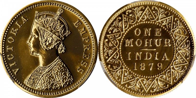 INDIA. Mohur, 1879. PCGS PROOF-65 Gold Shield.

Fr-1604; KM-496; S&W-6.7; Prid...