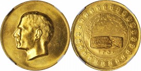 IRAN. 2500th Anniversary of Persian Monarchy Gold Medal, SH 1350 (1971). Tehran Mint. NGC MS-64.

37.81 grams. Obverse: Head of Mohammad Reza Pahlav...