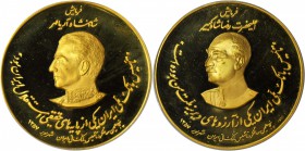 IRAN. Pahlevi Dynasty Gold Medal, AH 1357 (1978). PCGS PROOF-68 DEEP CAMEO Gold Shield.

Bust of Mohammed Reza Shah facing left, Farsi inscription a...