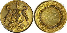 IRELAND. Law Society of Ireland Award Medal in Gold, 1906. PCGS Genuine Gold Shield.

38 mm. Society Arms supported by Wolfhounds; Reverse: "THE INC...