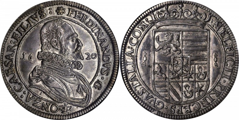 ITALY. Guastalla. Tallero, 1620. Ferrante II Gonzaga (1575-1630). NGC AU-55.

...