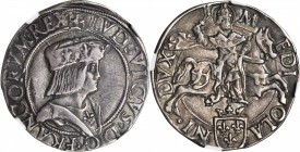 ITALY. Milan. Teston, ND (1499-1500). Louis XII of France (1500-13). NGC EF-45.

cf. Crippa-3/A; MIR-236/1; Dupl-723. Wholly impressive for this elu...