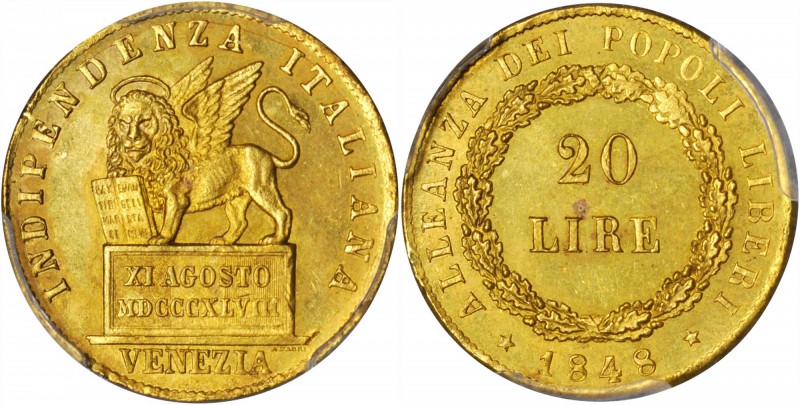 ITALY. Venice. Revolutionary Coinage, Banknote and Medal Set, 1848-49.

Struck...