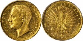 ITALY. 20 Lire, 1905-R. Rome Mint. PCGS MS-62 Gold Shield.

Fr-24; Gig-27; KM-37.1; Pag-664. Mintage of 8,715. Fully detailed and reflective in the ...