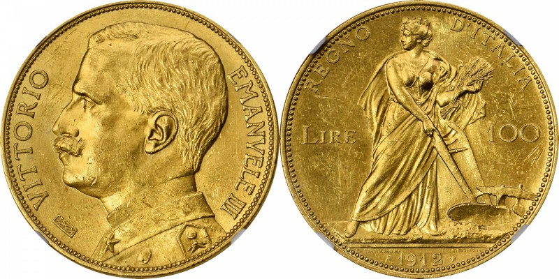 ITALY. 100 Lire, 1912-R. Rome Mint. NGC MS-62.

Fr-26; KM-50; Gig-4; Mont-7. F...