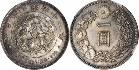 JAPAN. Yen, Year 11 (1878). NGC MS-64.

Y-A25.2; JNDA-01-10. RARE date, only one graded finer at NGC. Sharply struck with satiny surfaces and cartwh...