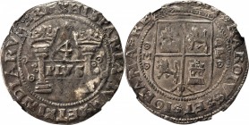 MEXICO. Early Series. 4 Reales, ND (1541) oMo-oPo, Assayer P. Carlos and Johanna (1516-56). NGC AU-50.

KM-17; Nesmith-26c; Cal-type-54. 13.4 grams....