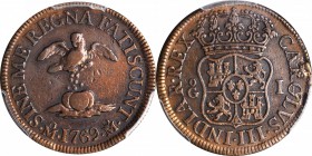 MEXICO. Copper Grano Pattern, 1769-Mo. Mexico City Mint. PCGS Genuine--Cleaning, VF Details Gold Shield.

KM-PnD1; Cal-type-193#1870. RARE and very ...