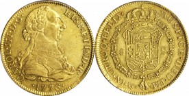 MEXICO. 8 Escudos, 1776-Mo FM. Mexico City Mint. Charles III (1759-88). PCGS AU-55 Gold Shield.

Fr-33; KM-156.2; Cal-Type-15#93. A premium example ...
