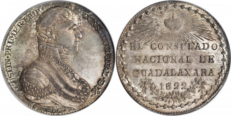 MEXICO. Empire of Iturbide. Guadalajara. Silver Proclamation Medal, 1822. PCGS M...