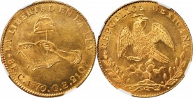 MEXICO. 8 Escudos, 1870-C CE. Culiacan Mint. NGC MS-63.

Fr-66; KM-383.2. Tremendous quality, possessing knife-like sharpness through the designs, l...