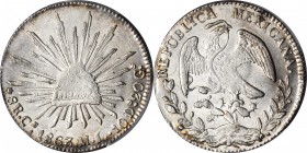 MEXICO. 8 Reales, 1863-Ce ML. Real de Catorce Mint. PCGS MS-62 Gold Shield.

KM-377.1; DP-Ce01. One year issue. A highly sought issue, especially in...