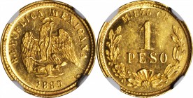 MEXICO. Peso, 1889-Cn M. Culiacan Mint. NGC MS-63+ Prooflike.

Fr-160; KM-410.2. Perfectly struck with glass-like reflectivity in the fields and per...
