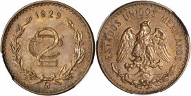 MEXICO. 2 Centavos, 1929-Mo. Mexico City Mint. PCGS MS-63 BN Gold Shield.

KM-419. An undisputed key date for the type, boasting the second lowest m...