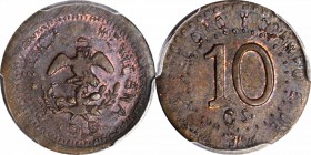 MEXICO. Puebla - Tetela del Oro y Ocampo. 10 Centavos, 1915. PCGS MS-62 BN Gold Shield.

KM-TS3. Plain edge. Shown in GB only as uniface, but listed...