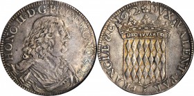 MONACO. Scudo (Ecu), 1652. Honore II (1604-62). NGC EF-40.

Dav-4306; KM-23; Gad-30. Two year type. Moderately circulated, yet wholly pleasing, with...