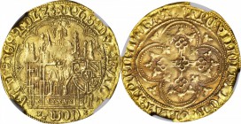 NETHERLANDS. Holland. Chaise d'Or, ND (1428-33). Philippe le Bon (Philip the Good) & Jacquline of Bavaria (1428-33). NGC AU-53.

Fr-121; Delm-741. 3...