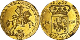 NETHERLANDS. Holland. 14 Gulden, 1763. NGC MS-63.

Fr-253; KM-97; Delm-782. Sharply struck with bright tone and resplendent luster. A lovely example...
