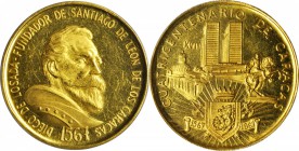 VENEZUELA. Founding of Caracas Anniversary Gold Medal, ND (1967). PCGS SP-61 Gold Shield.

40mm. 34.93g. Struck for the 400th Anniversary of the fou...