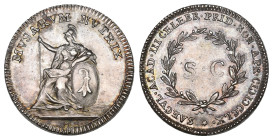 BASEL Kleine Silbermedaille 1760, unsigniert, von J. M. Mörikofer, auf die 3. Säkularfeier der Universität Basel. Minerva l. mit Lanze in der Linken u...