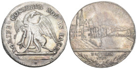 BASEL Taler 1793, Basel. Seltene Variante mit nach rechts zurückblickendem Basilisk. Randschrift: ... CONCORDIA ... FIRMAT ... VIRES . Stempelschneide...