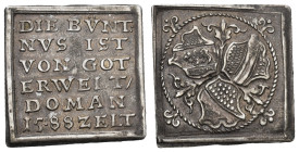 BERN Bern 1588 Klippenförmige Medaille auf das Bündnis Bern Zürich-Strassburg Silber 2.5g Haller 50 sehr schön bis vorzüglich