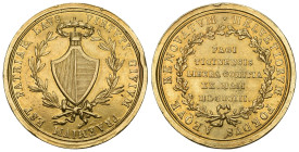 TESSIN Goldmedaille 1803. Auf die Konstituierung als selbständiger Kanton. 25.79 g. Schweizer Medaillen 1385. Wunderly 2842. Sehr selten / Very rare. ...