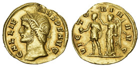 GALIENUS 253-268. Aureus Gold 3.6g Rom, 265 oder 266. GALLIENVS P F AVG Kopf des Gallienus nach links, leicht nach oben blickend, mit einem Kranz aus ...