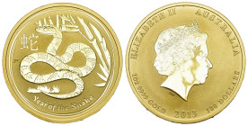 AUSTRALIEN 2013 100 Dollar Gold 31.1g 1 oz Year of the Snake FDC
