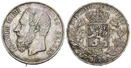 BELGIEN Leopold II 1865-1909 5 Francs 1873 Silber 25.1g KM 24 bis vorzüglich