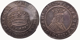DÄNEMARK KÖNIGREICH Frederik III., 1648-1670 1 Krone 1652, Kopenhagen. Dav. 3567. Hede 84 A. Schöne Patina NGC MS 62 Cert.No: 6389235-057
