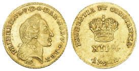 DÄNEMARK KÖNIGREICH Frederik V., 1746-1766 Kurant-Dukat (12 Mark) 1762, Kopenhagen. 3,09 g. Fb. 269. Hede 22 E. bis vorzüglich