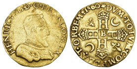 FRANKREICH KÖNIGREICH. Charles IX., 1560-1574. Doppelter Henri d'or 1560, B - Rouen. Friedb. 377, Dupl. 1041 Gold, RR schön bis sehr schön