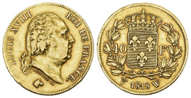 FRANKREICH KÖNIGREICH 1818 W 40 Francs Gold 12.9g sehr schön +