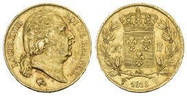 FRANKREICH KÖNIGREICH 1818 20 Francs Gold 6.45g selten bis vorzüglich