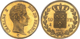 FRANKREICH KÖNIGREICH 10 Francs o. J. (um 1830) A. Probe (Essai) in Gold, unsigniert, vermutlich von N. P. Tiolier. 3,23 g. Mit geriffeltem Rand. Gado...