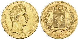 FRANKREICH KÖNIGREICH 1830 A 40 Francs Gold 12.9g selten sehr schön + berieben